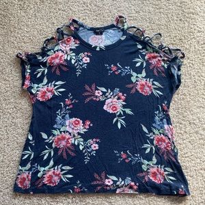 Rule 21 floral shirt sleeve tee